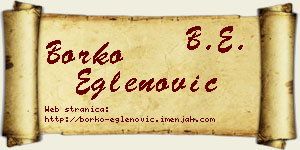 Borko Eglenović vizit kartica